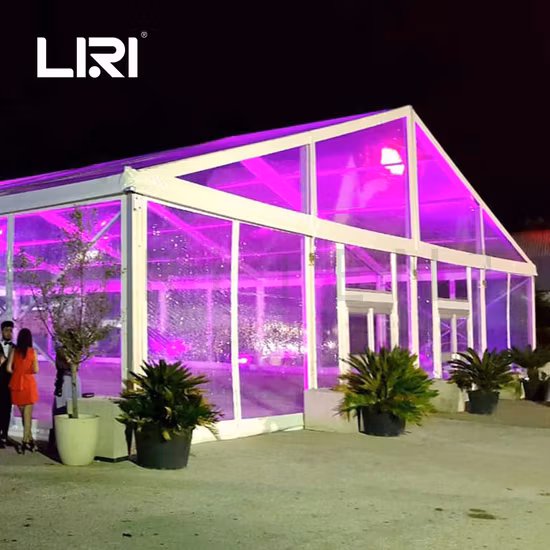 20X30 알루미늄 프레임 유리 측벽이 있는 투명한 큰천막 웨딩 파티 이벤트 텐트